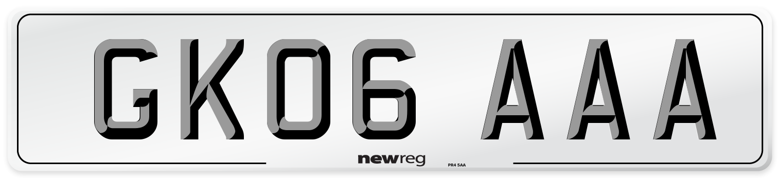 GK06 AAA Number Plate from New Reg